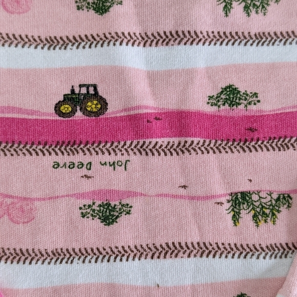𝅺John Deere Pink Long Sleeve Tractor Onesie - Picture 2 of 3